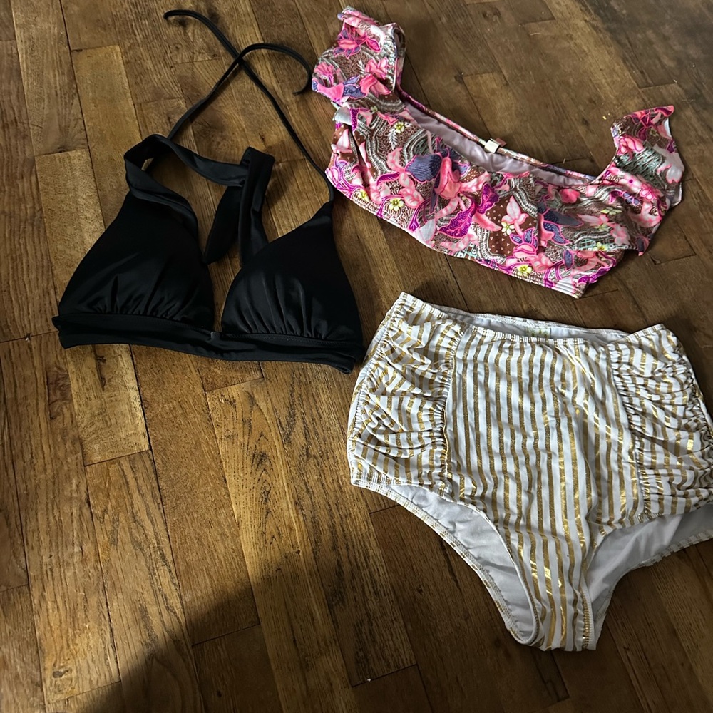 2 Victoria's Secret Bikini Tops and off brand bottom (selling as lot)